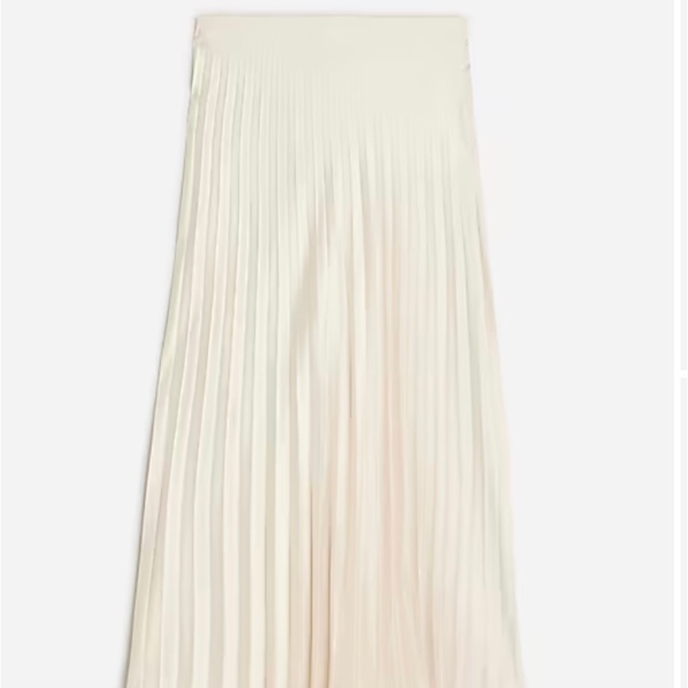 Pleated Pull On Midi Skirt BN757 Ivory Medium Brand New With Tags JCrew
